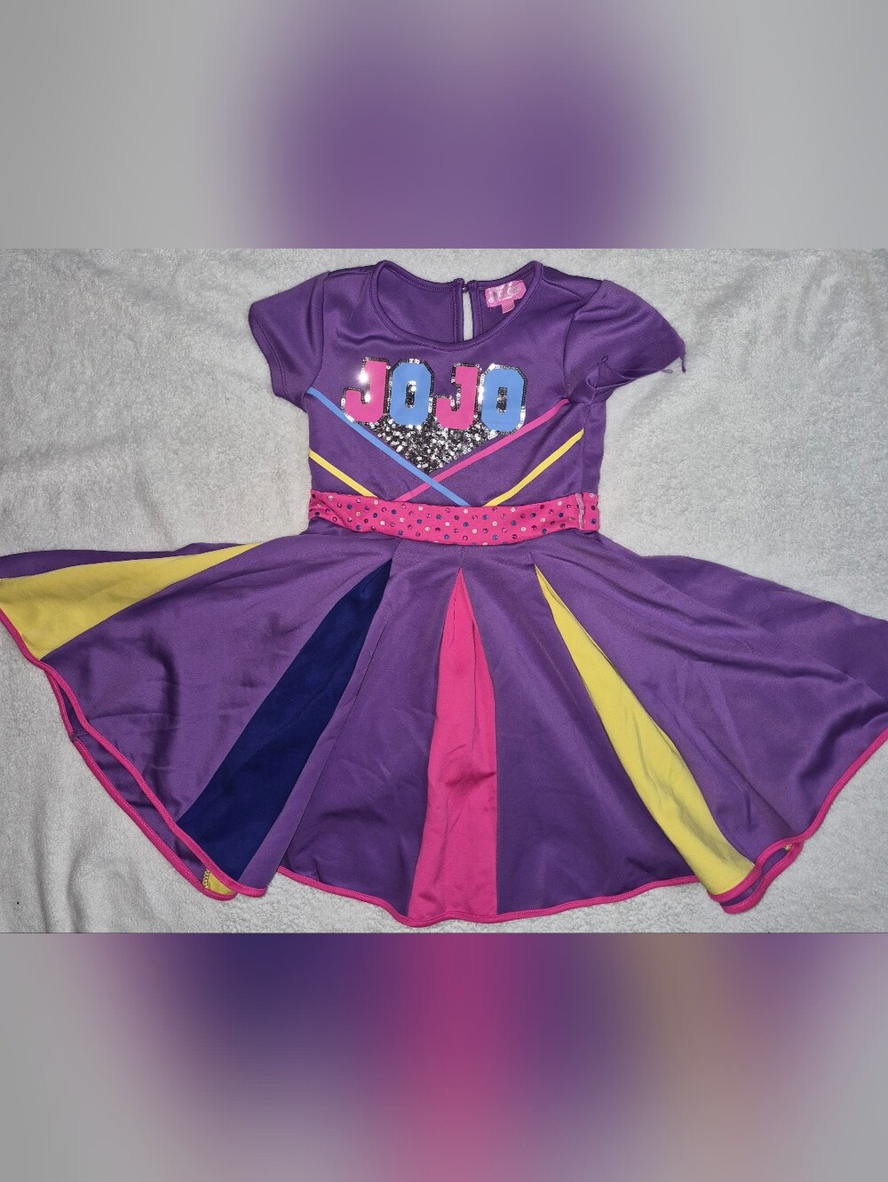 Nickelodeon JoJo's Closet Girls Size 7/8 Rainbow Cheer Skater Dress Purple